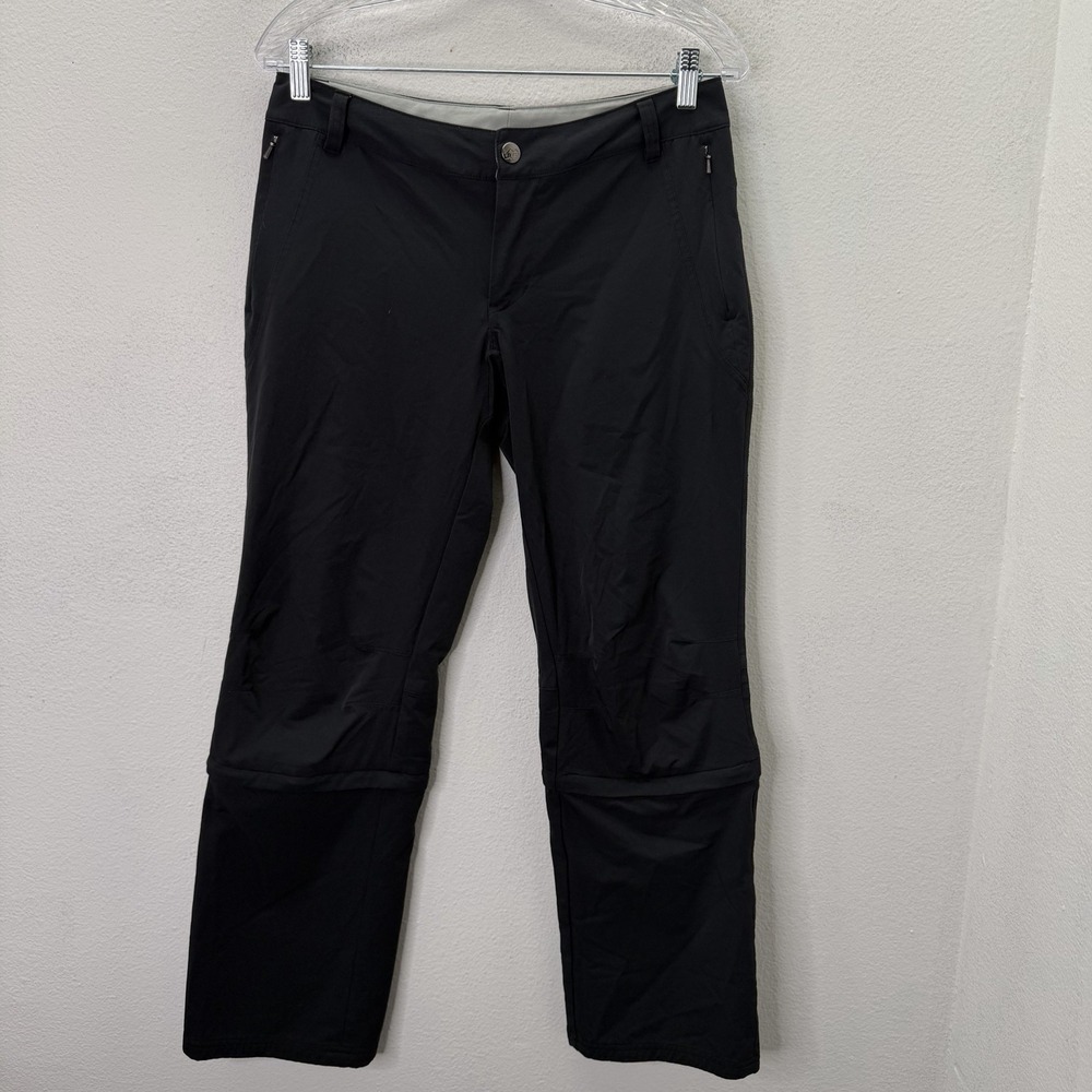 REI Co-op Zip Off Cargo Pants Black Convertible Hiking Womens 6P Zip Pockets